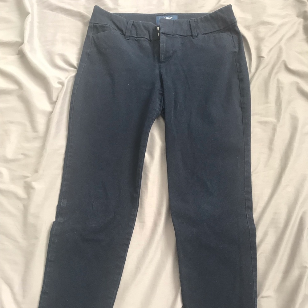 Navy Blue Old Navy Mid Rise Pixie Ankle Pants